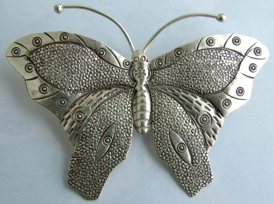 Sterling Silver Pendant Butterfly Extra Large Hill Tribe 87X60mm  3 Styles x 1